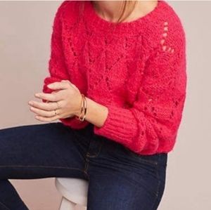 ANTHRO Sleeping on Snow Diamond Sweater